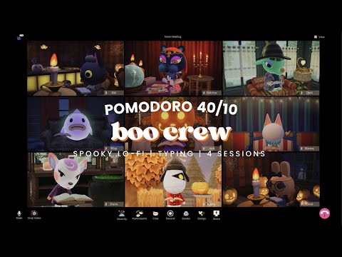 ⏱ Pomodoro 40/10 🎃 Boo Crew 🍭 Spooky Lo-Fi No Mid Ads | Keyboard Typing | Study Music | Work Aid 🎧