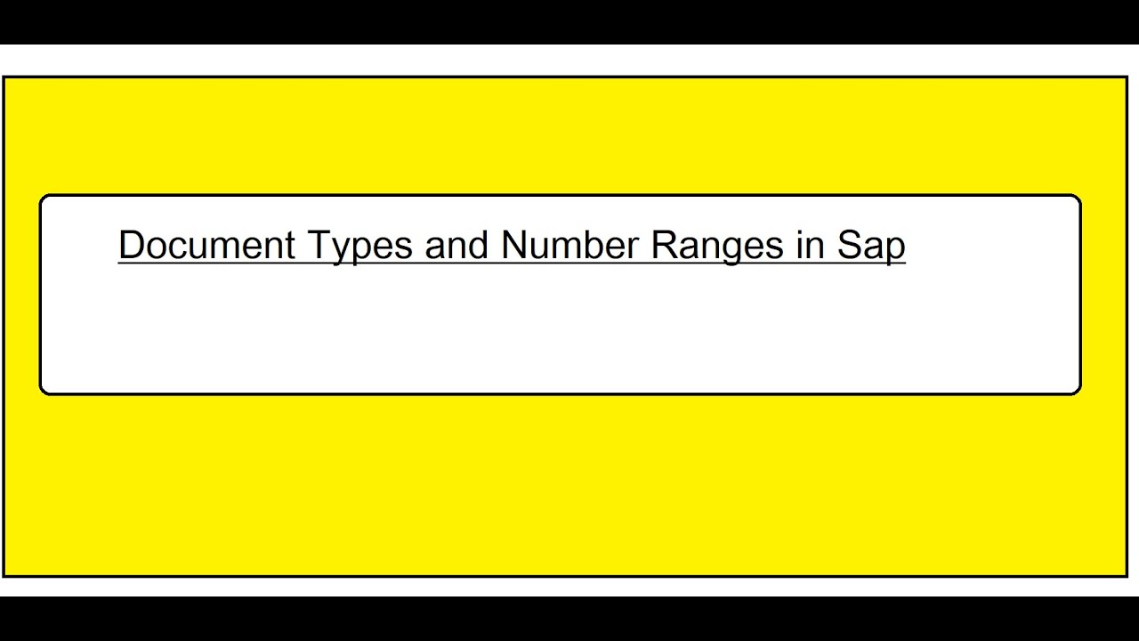 SAP FI - Document Number Ranges