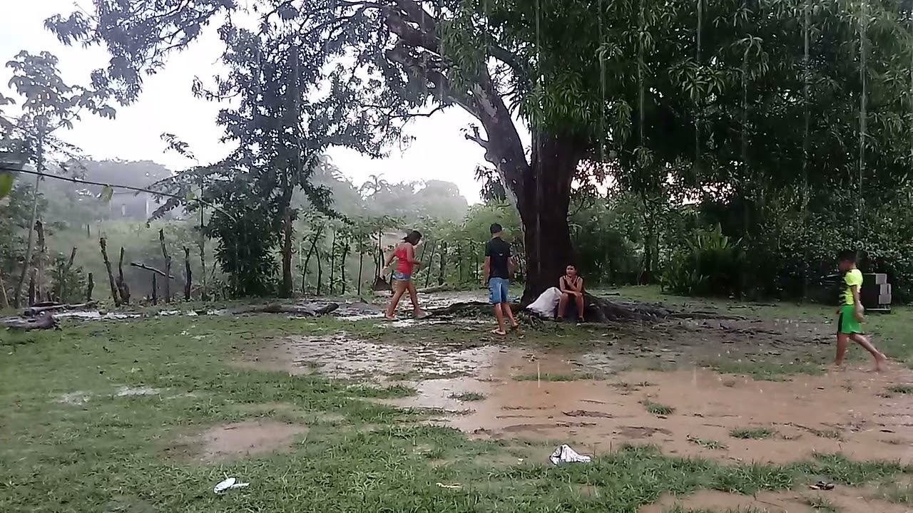 bajo la lluvia en el campo... solo los de humildad campesina pueden vivir esto