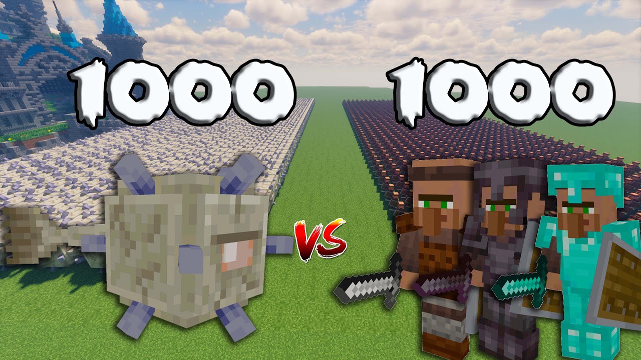 1000 Elder Guardians Vs 1000 Guard Villagers Minecraft YouTube