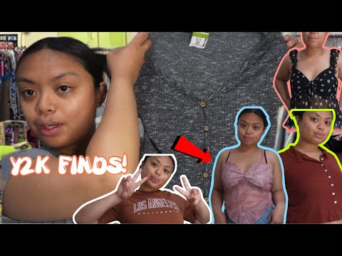Thrift store gems! Y2K tops + vintage denim jeans try-on haul | Budget-friendly looks
