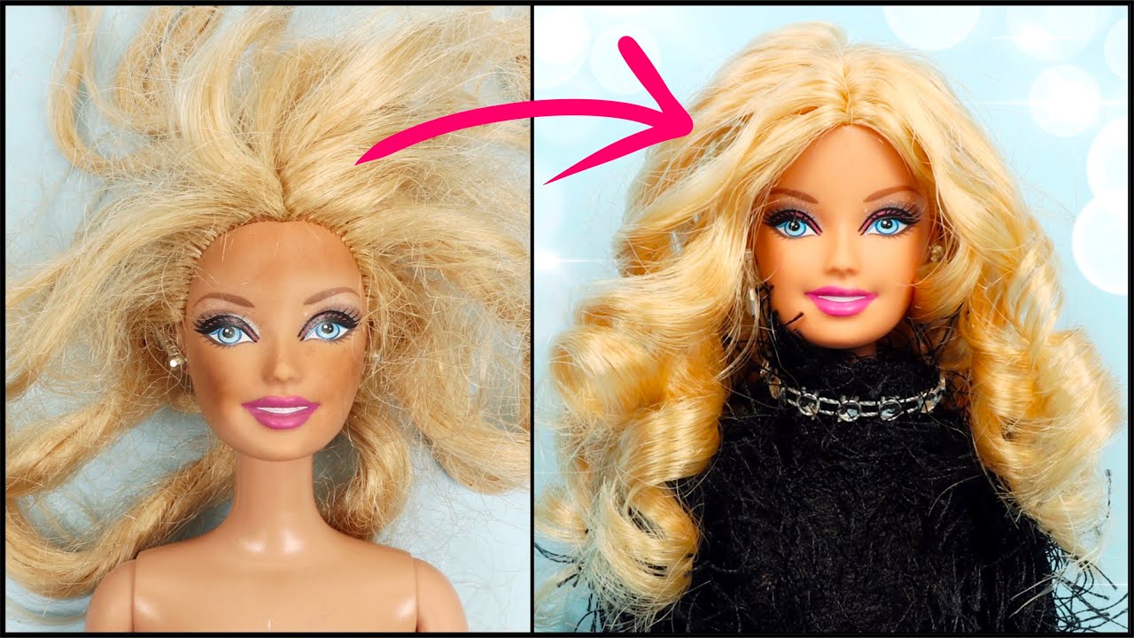HOW TO MAKE BARBIE HAIRSTYLE  Clothes and Shoes Transformation EASY   YouTube