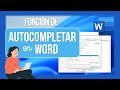 Cómo usar autocompletar en Word | Tutorial