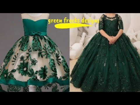 Green colour frocks design ideas for ...