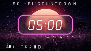 ⚡5 Minute | 80s SciFi Countdown Timer | Synthwave soundtrack 4K UHD ⚡