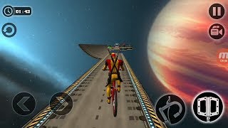 Impossible BMX Bicycle Superhero: Sky Tracks Rider - Level Mode Android Gameplay screenshot 2