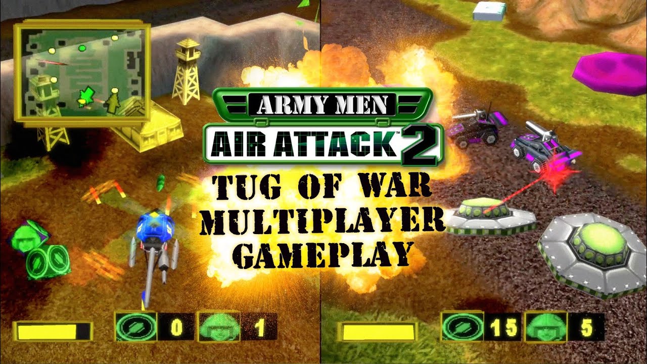 Army Men: Air Attack 2 - Tira y Afloja 2 (Tug of War 2) Multijugador (PSX)