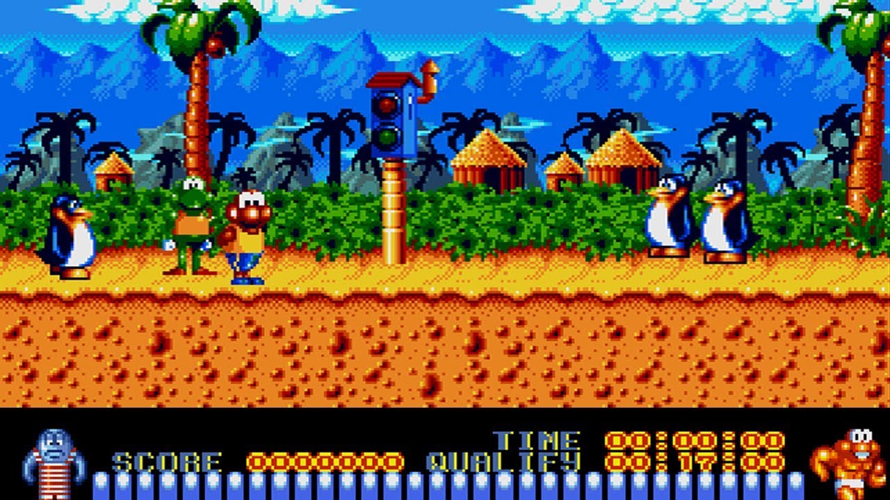 Amiga 500 Aquatic Games Gameplay