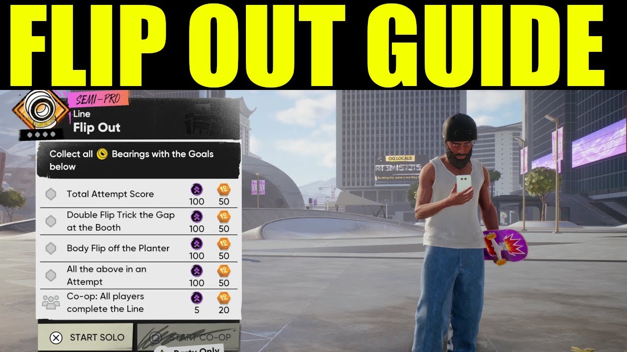 skate 4 - flip out goals guide | Body flip off the planter | double flip trick the gap