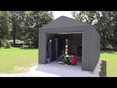 Sojag Everest Stahl Garage Mit Rolltor Verschiedene Grossen Geratehaus Carport Youtube