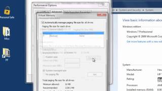Set virtual memory in Windows 7