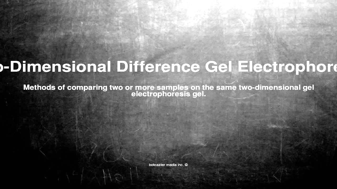 Medical vocabulary What does TwoDimensional Difference Gel