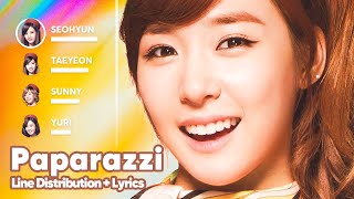 Girls' Generation - PAPARAZZI (Line Distribution   Lyrics Karaoke) PATREON REQUESTED