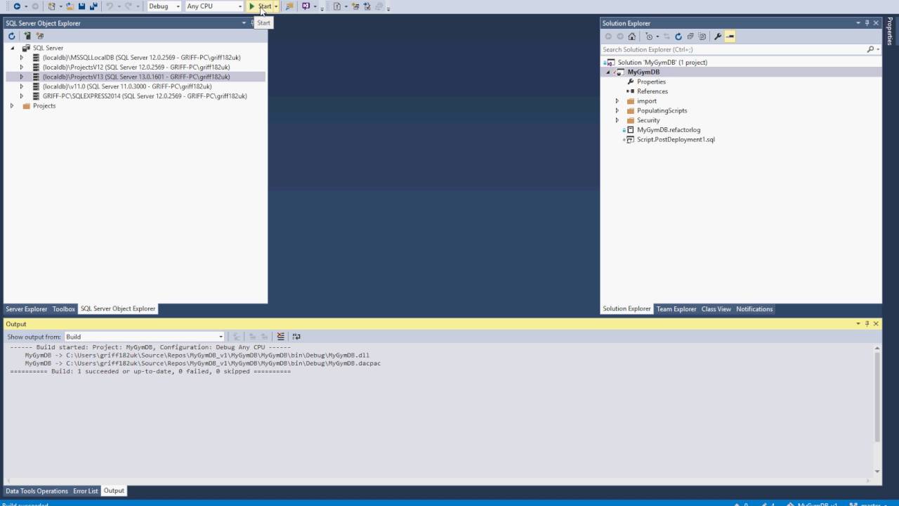 SQL Server Data Tools (SSDT) Build, Deploy and Localdb - YouTube