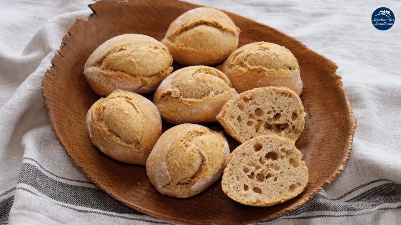 Dinkelbrötchen zum Frühstück / Sonntagsbrötchen / Brötchen selber ...