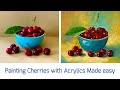 Painting cherries with Acrylics for Beginners