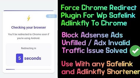 🔴Force chrome redirect Plugin for WordPress Safelink adlinkfly | Telegram to Chrome redirect Forcely