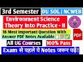 DU SOL 3rd Semester Environment Science Theory Into Practice - II Important Question With Answer PDF