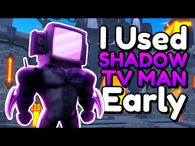 I Used SHADOW TV MAN Early!! (Toilet Tower Defense) class=