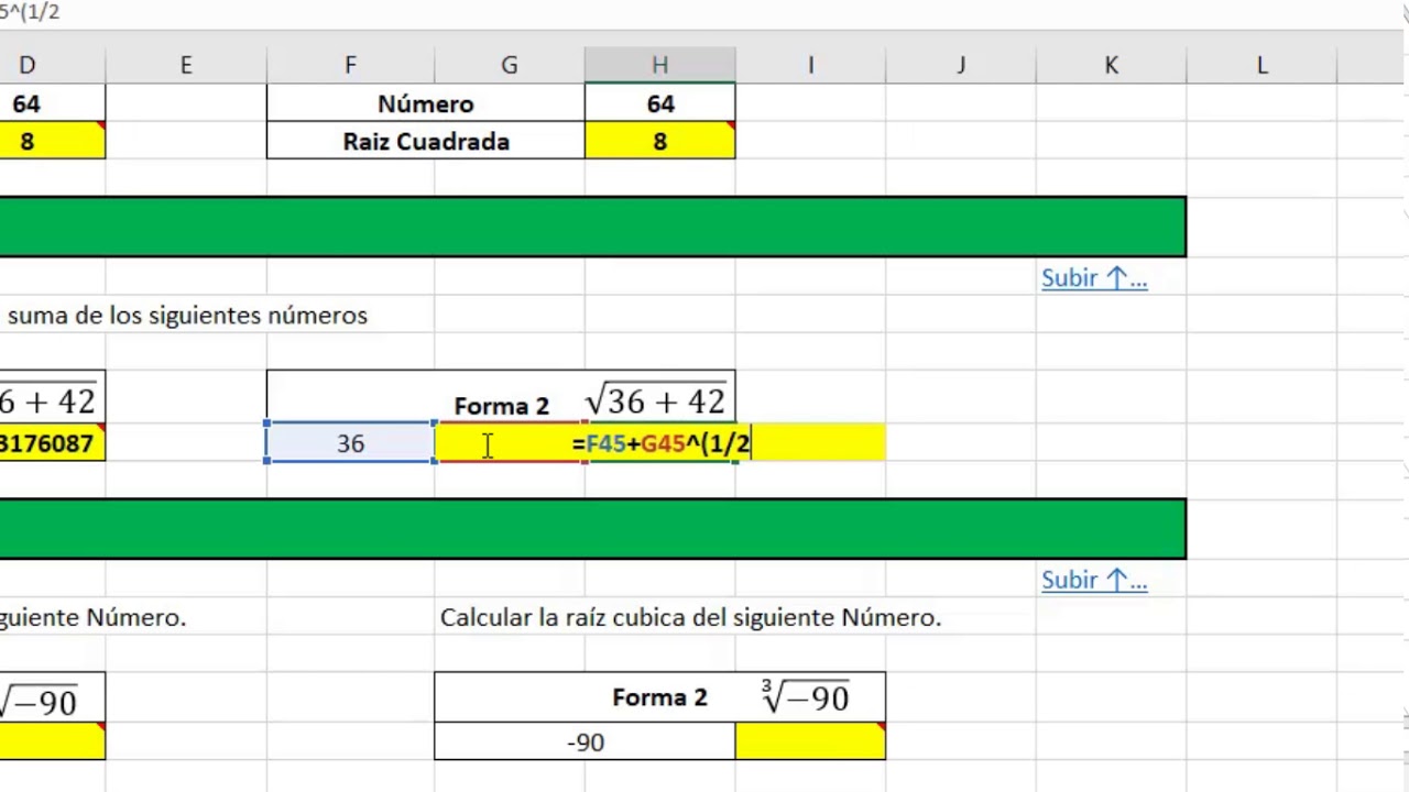 transferencia de dinero Socialista Explícito Metodos para calcular Raiz Cubica, Cuadrada y otras en Excel - YouTube