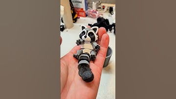 trash can raccoon articulating fidget toy! #fidget #3dprinting #3dprint #trashraccoon #shorts