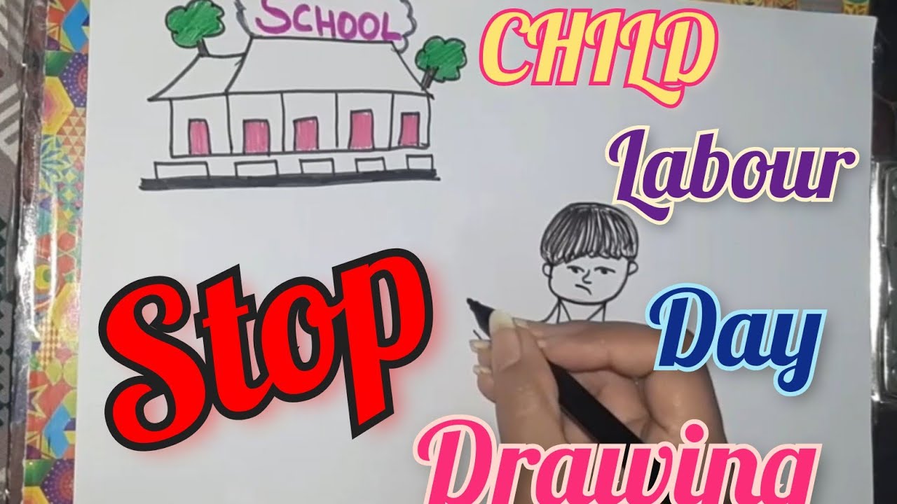 STOP Child labour | How to draw Child labour drawing|World day against child labour drawing 2021