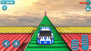 Stunt Car Impossible Track Challenge - Blue Sport Car Driving Simulator - Android Gameplay screenshot 4
