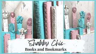 Embellished Book Stack • Shabby Chic Bookmarks • Creating with Moulds and Stamps