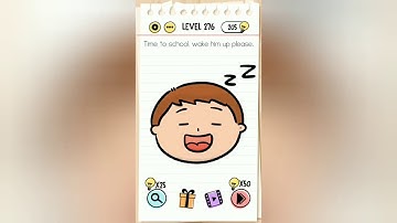 Brain Test Level 276 Time to school wake him up please Walkthrough.