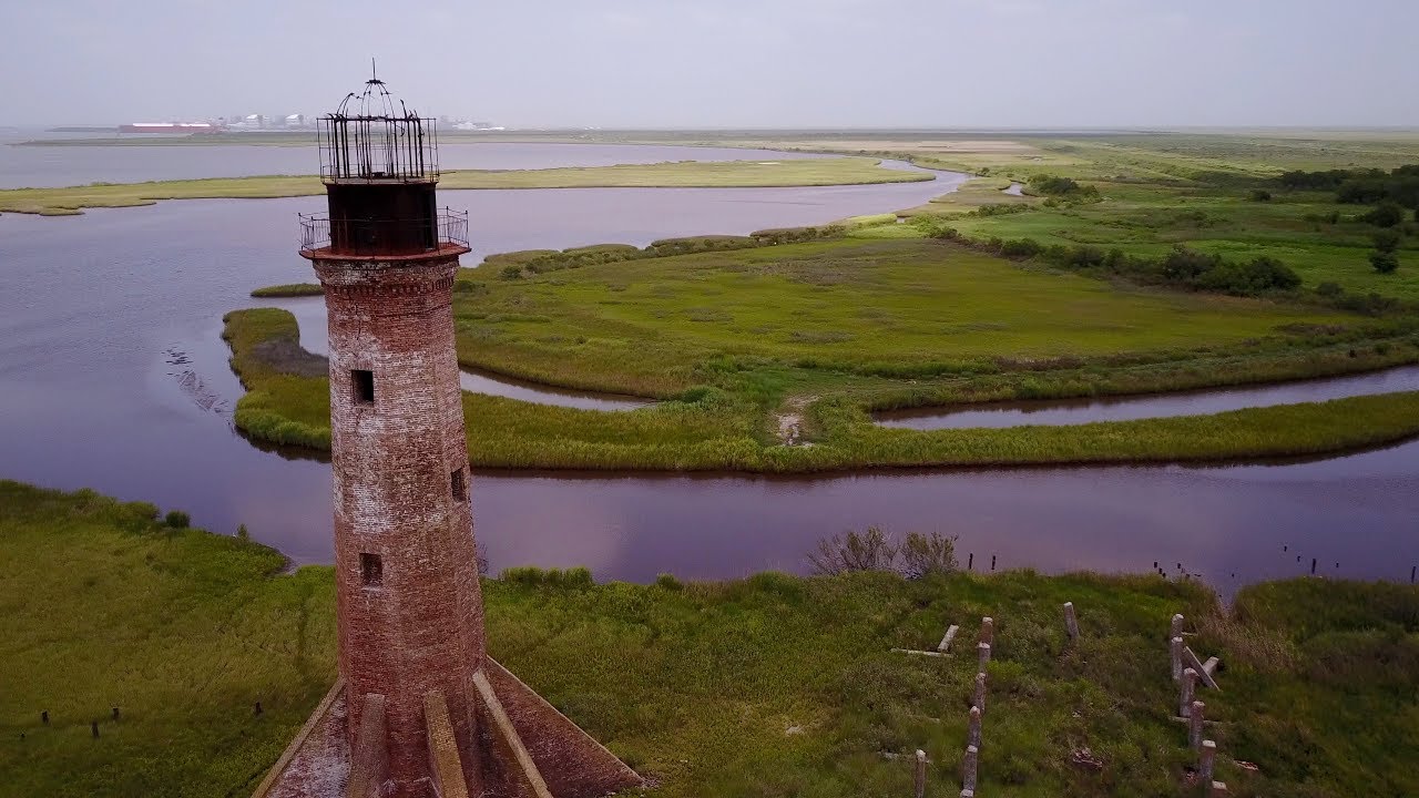 Flying a Drone from Texas to Louisiana Sabine Pass Lighthouse YouTube