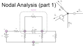 Nodal Analysis of Electrical circuits with examples (part 1)