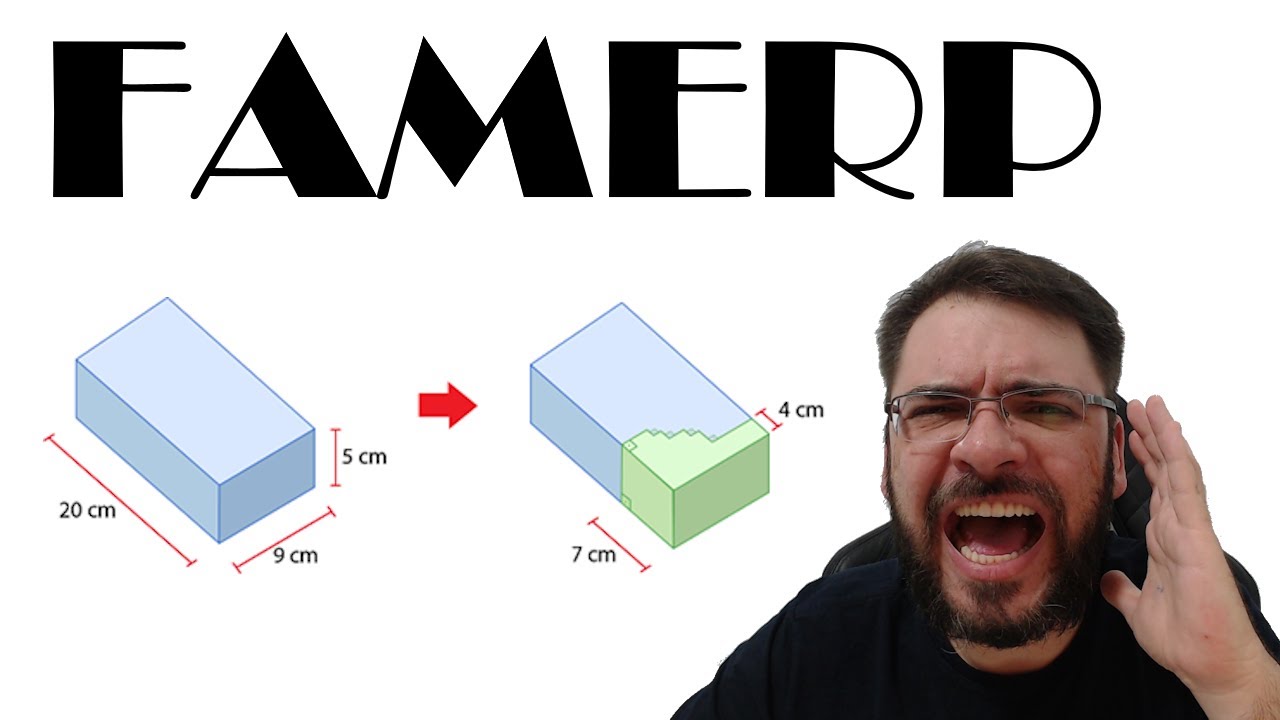 FAMERP/2024 Um paralelepípedo será dividido em dois prismas, conforme mostra a figura. Após