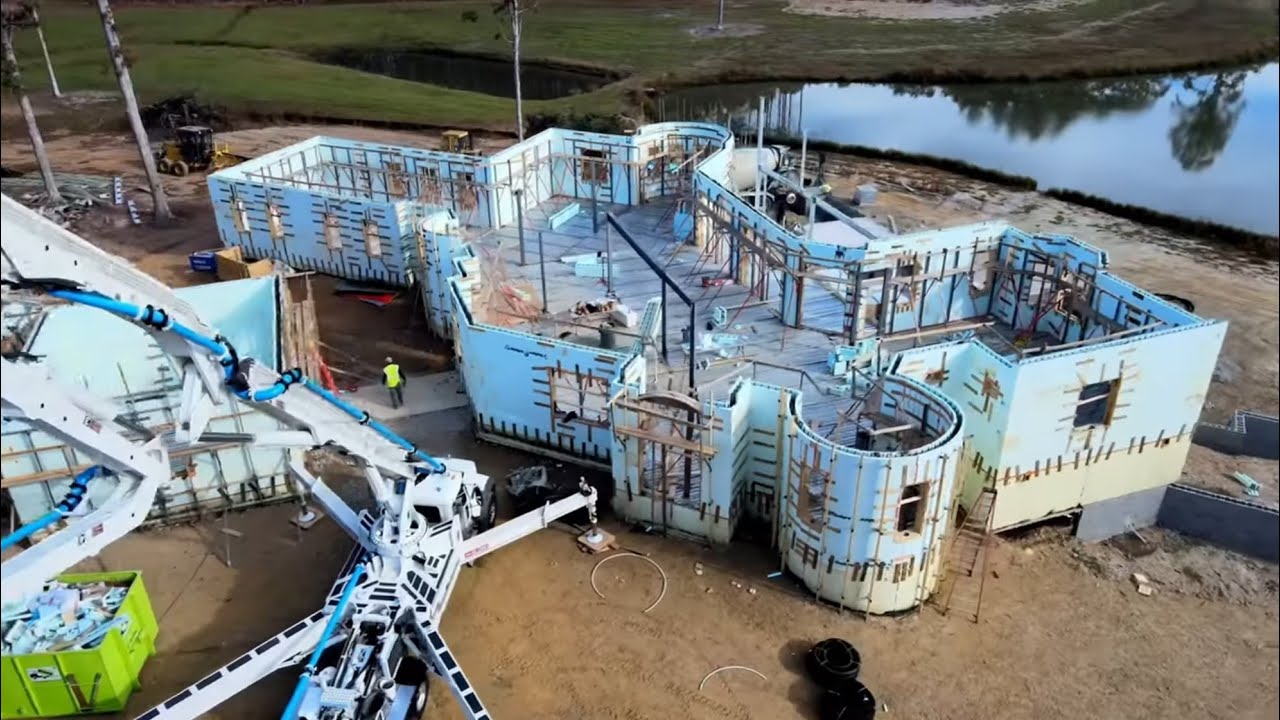 ICF Castle Main Floor Takes Shape in MASSIVE Concrete Pour! - YouTube