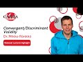 Webcast lecture highlight  convergentdiscriminant validity with dr mikko rnkk