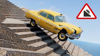 BeamNG Drive - Cars vs Stairs #21 (Deformed Stairs)