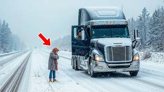 Trucker Picks Up Freezing Woman in a Blizzard, By Morning, Police Surrounded His Truck…