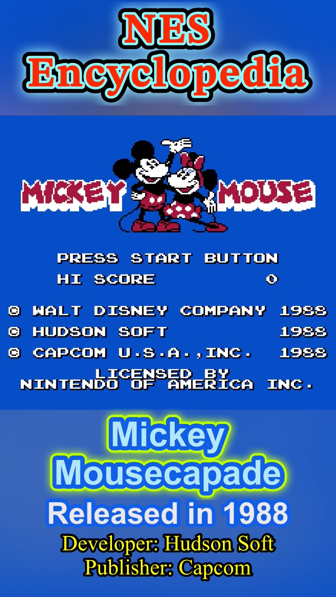 Mickey Mousecapade - Released 1988 - NES Encyclopedia