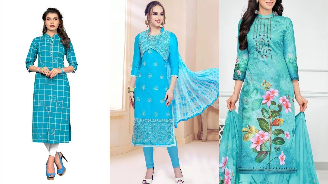 Sky Blue Colour Dress And Colour Combination | Top 20 Ferozi Colour  Combination For Punjabi Suits | Blue contrast color, Blue colour dress, Blue  color combinations