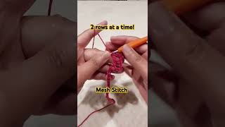 Mesh Stitch 2 Rows at a  time! #crochet #mesh #crochetpattern #crochetstitch #diycrafts #crocheting