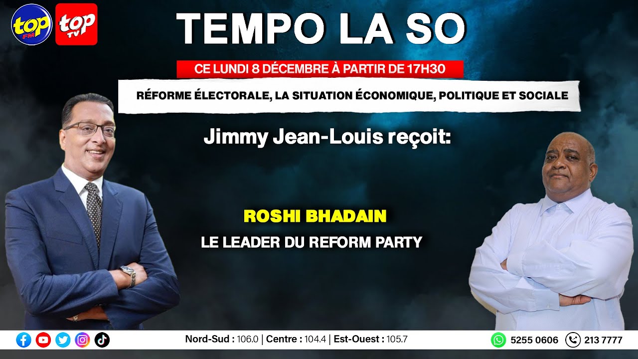 Tempo La So: Jimmy Jean-Louis recoit Roshi Bhadain