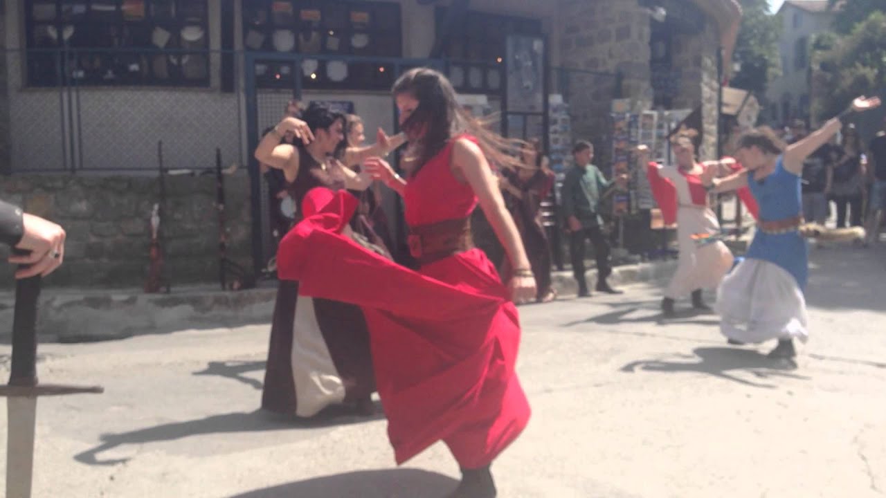 Medieval style dancing and music in Carcassonne, France