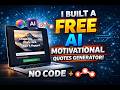 🔥 I Built a FREE AI Motivational Quotes Generator (No Code + n8n)