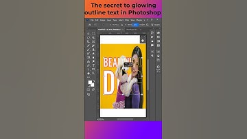 Glowing Outline Text Effect in Photoshop #shorts