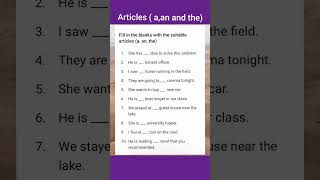 English Grammar Quiz #exampreparation #htet #ctet #cet #tet #articles #quiz #leveltest