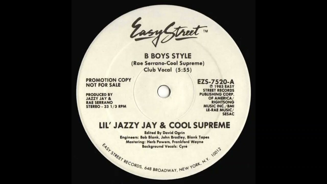 Lil' Jazzy Jay & Cool Supreme - B-Boys Style (1985) - YouTube