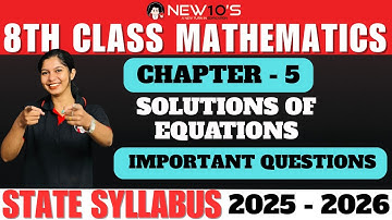 8TH STATE || MATHS || CHAPTER  5 || SOLUTIONS OF EQUATIONS || IMPORTANT QUESTIONS || RESHMA MISS