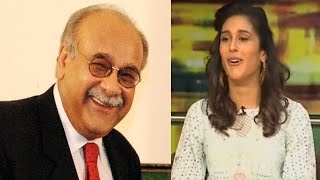 Mira Sethi Copying her Father Najam Sethi in a funny way - Mazaaq Raat