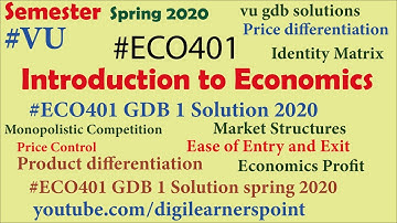ECO401 GDB 1 Solution 2020-Spring Semester-VU-Introduction to Economics