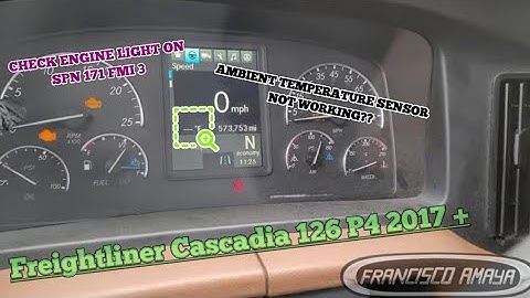 Freightliner Cascadia P4 126 ambient temperature sensor problem spn 171 fmi 3 2017 to 2024