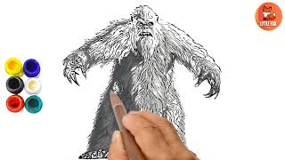 Yeti How To Draw And Color Yeti Easily Kids Video